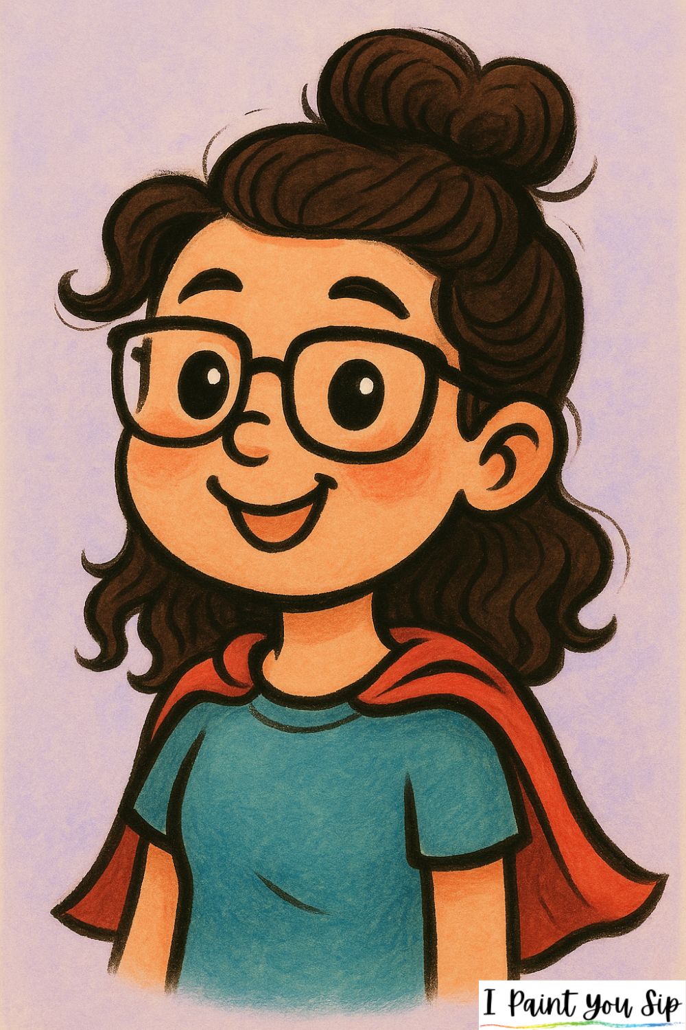 whimsical cartoon self-portrait