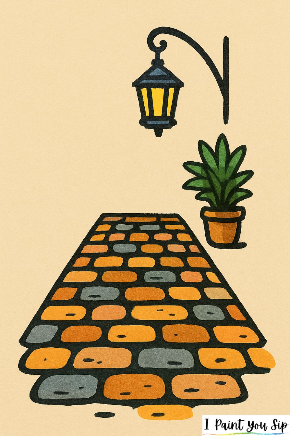 cobblestone street path