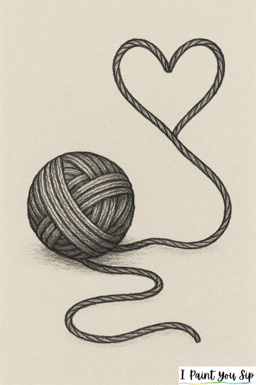 knitted heart thread
