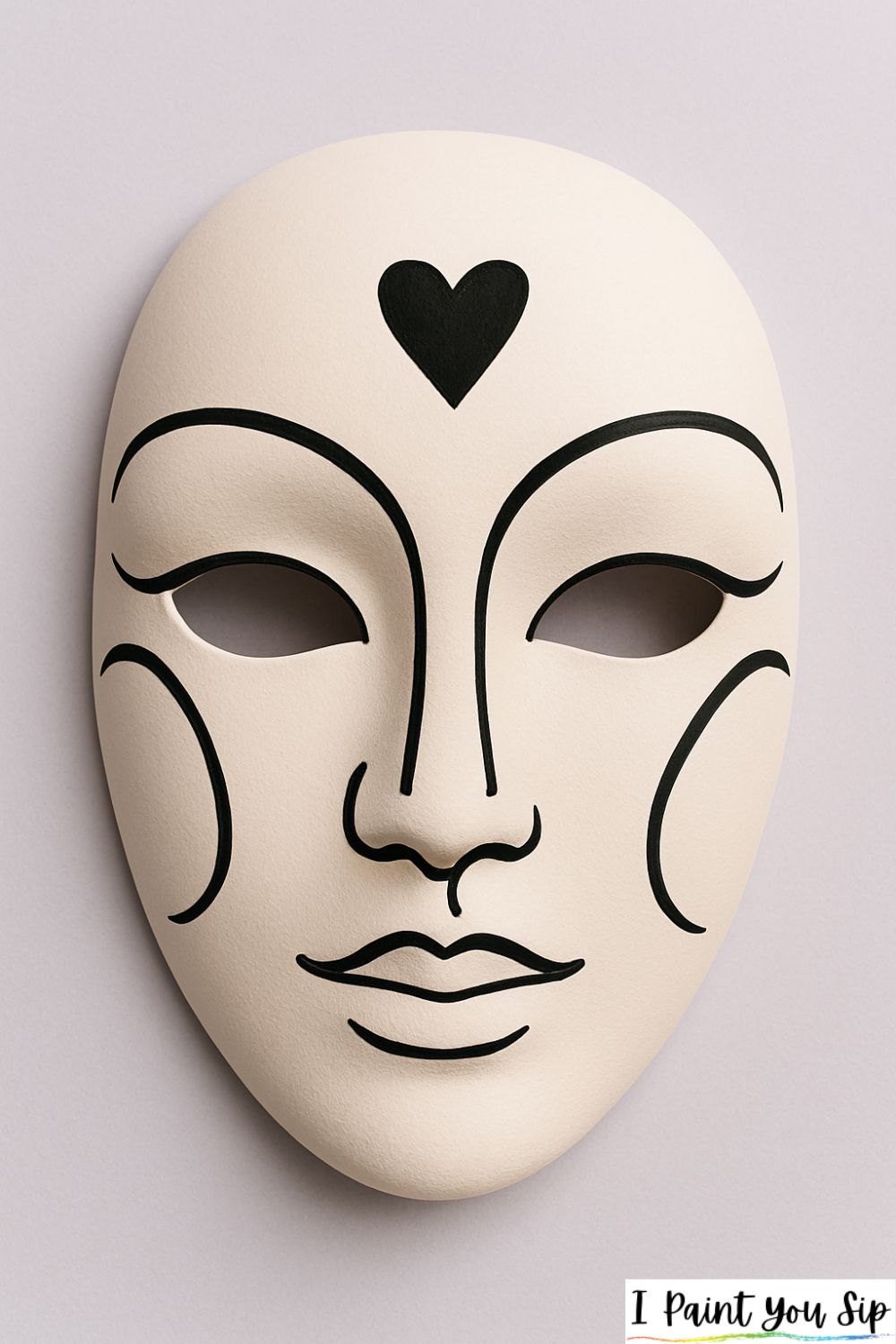 minimalist line art mask