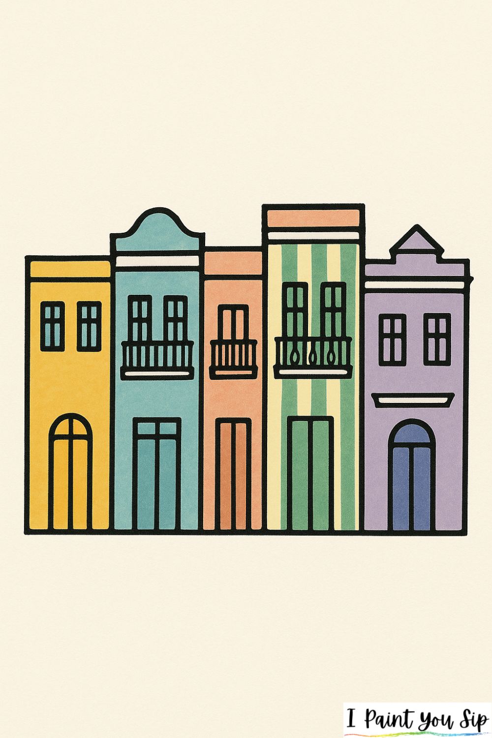 old san juan color block houses