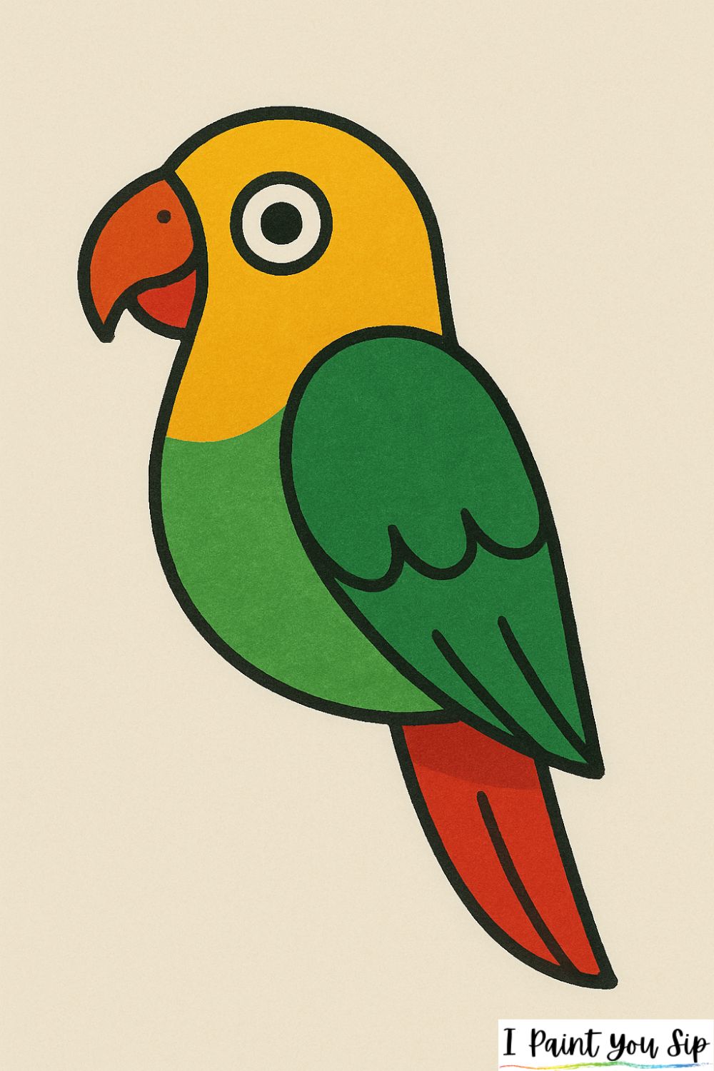 parrot with simple shapes