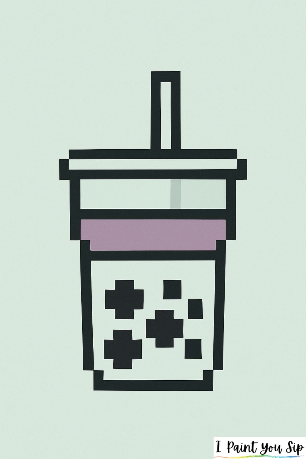pixel bubble tea cup