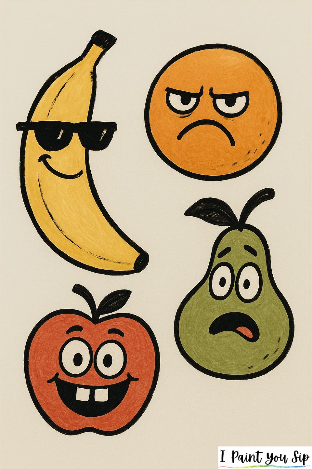 silly fruit faces