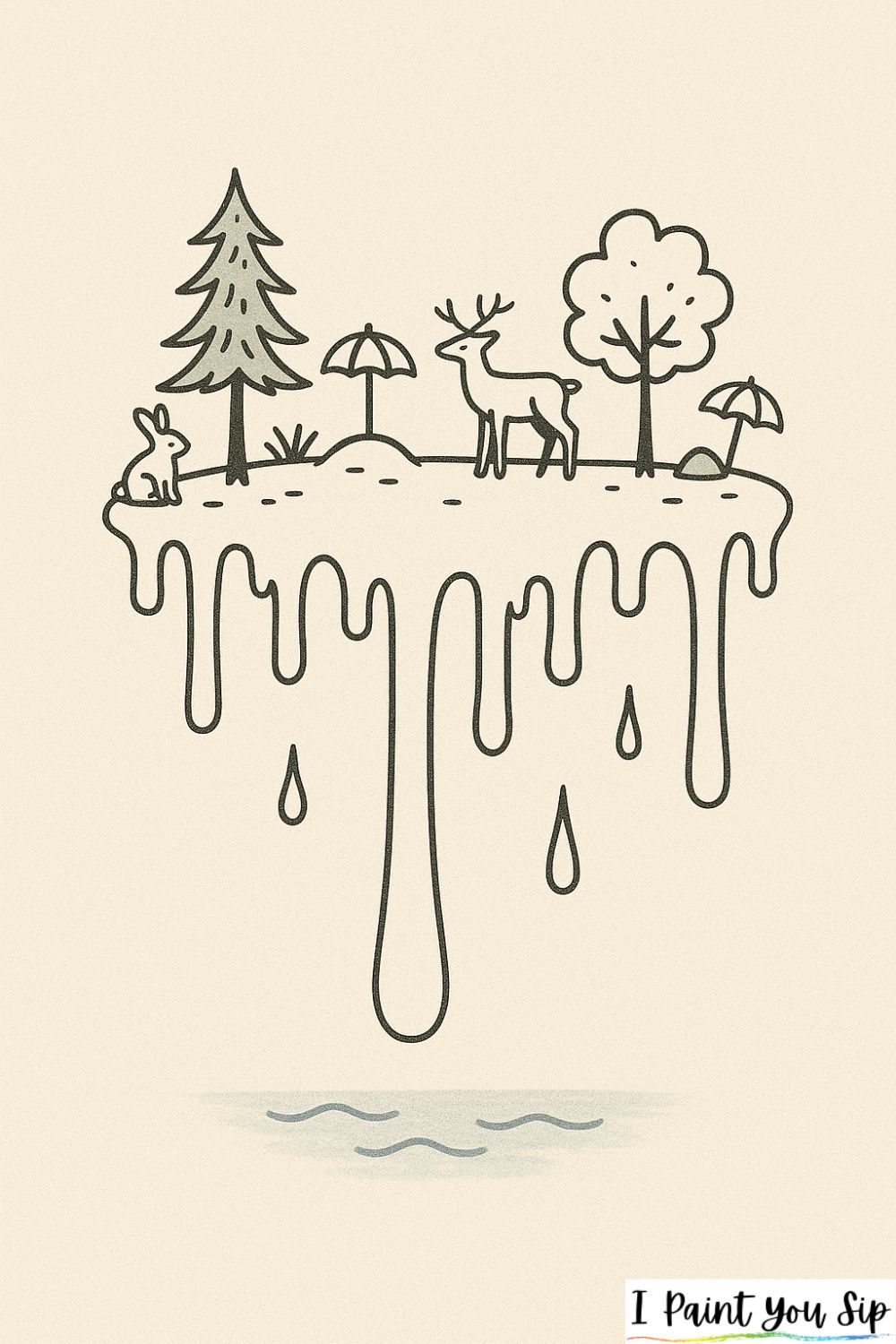 the dripping-paint island