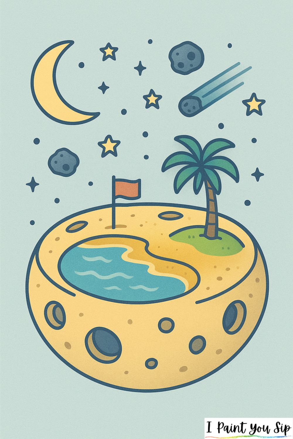 the moon crater island